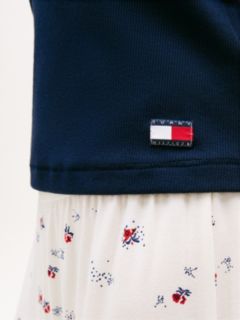 Heritage Contrast Trim Ribbed Lounge T-Shirt — Blue 2