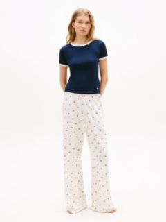 Heritage Contrast Trim Ribbed Lounge T-Shirt — Blue 3