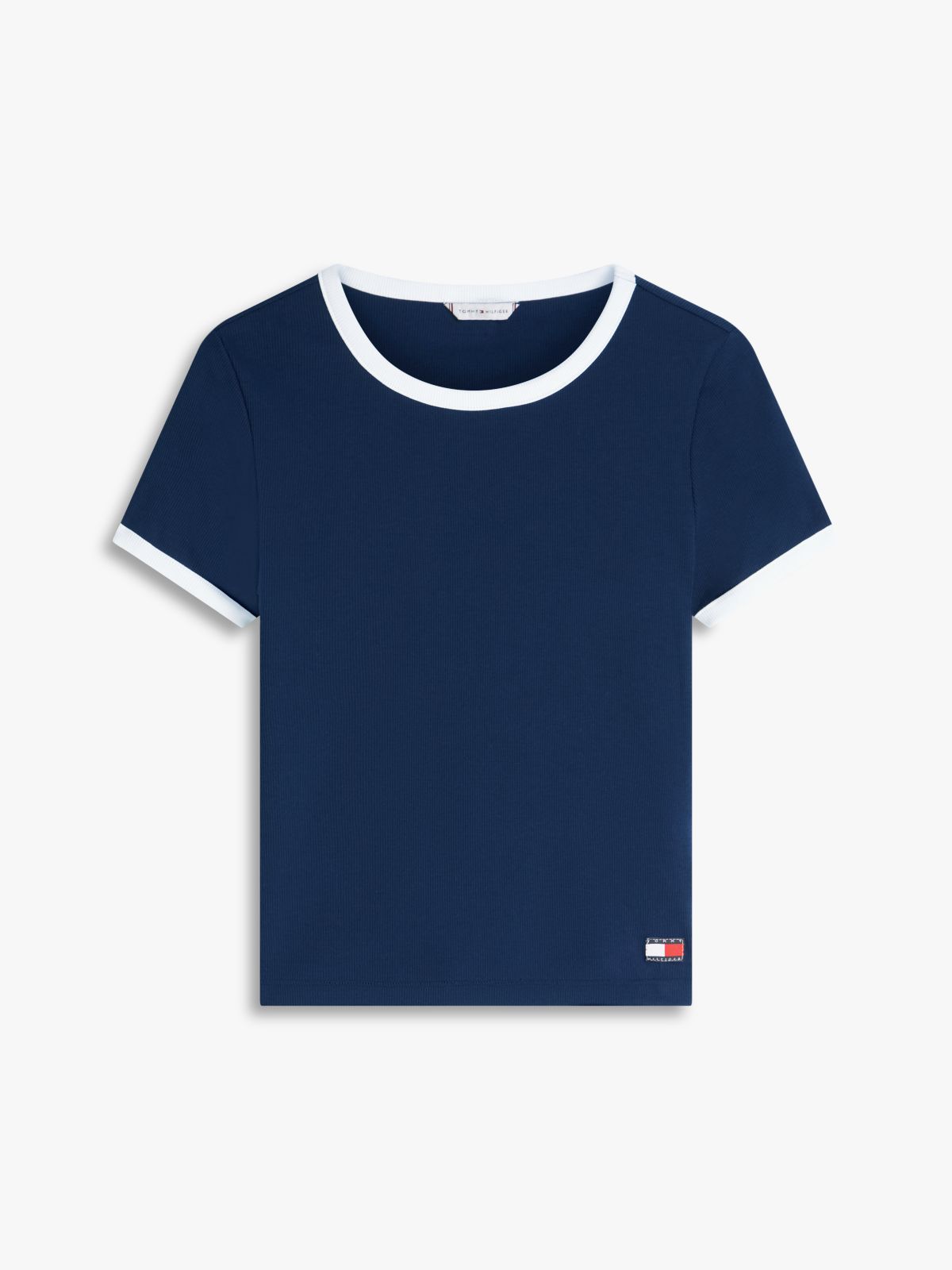 Heritage Contrast Trim Ribbed Lounge T-Shirt — Blue