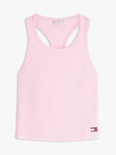 Heritage Ribbed Racerback Lounge Tank Top — Pink 5