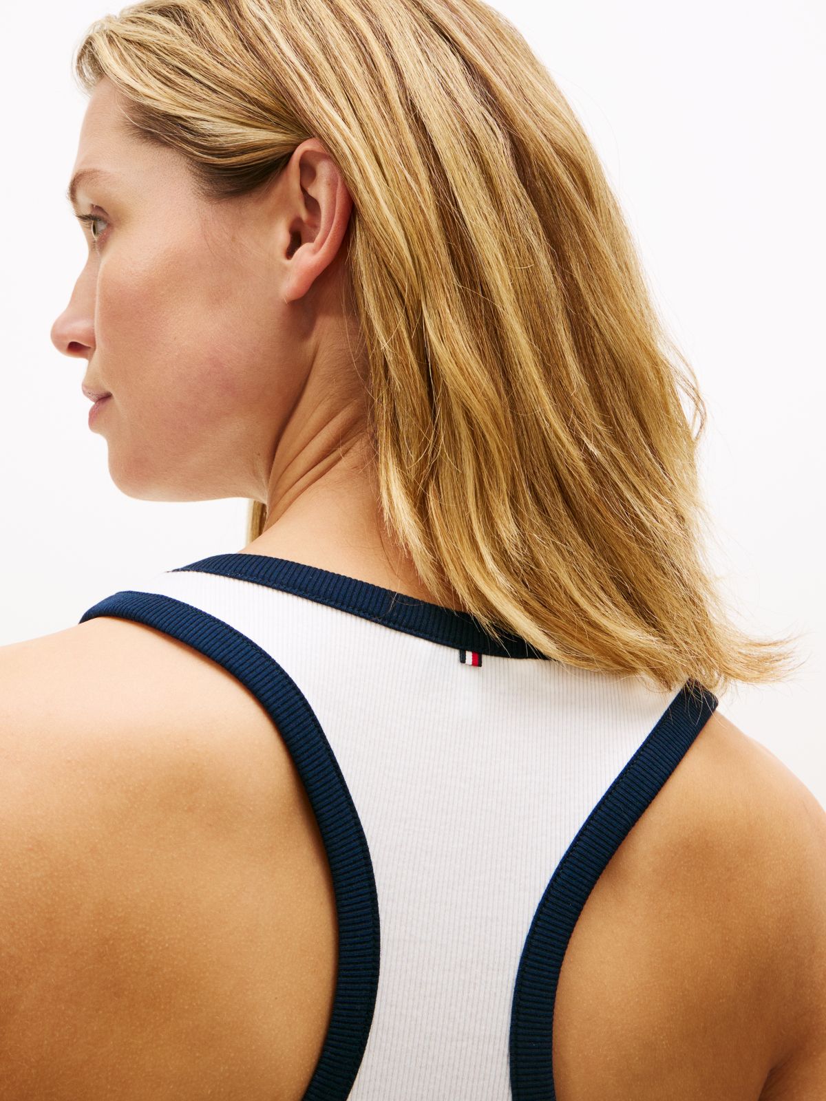 Heritage Ribbed Racerback Lounge Tank Top — White