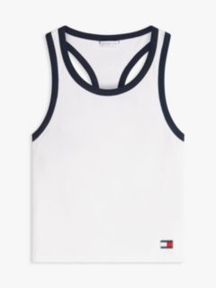 Heritage Ribbed Racerback Lounge Tank Top — White 5