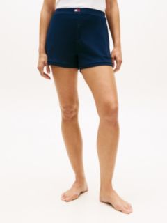 Heritage Logo Patch Ribbed Lounge Shorts — Blue 2