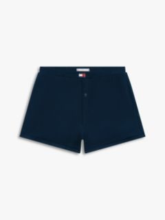 Heritage Logo Patch Ribbed Lounge Shorts — Blue 5