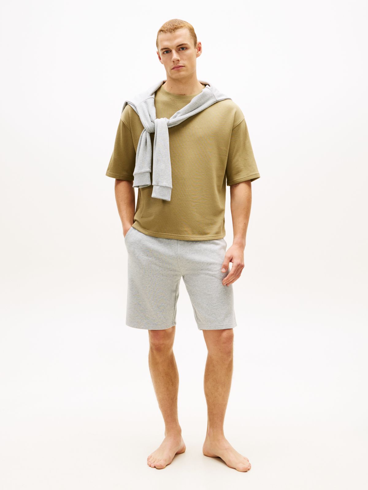 Essential Logo Embroidery Lounge T-Shirt — Brown