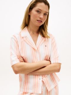 Essential Shorts Pyjama Set With Linen — Orange 2
