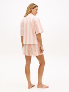 Essential Shorts Pyjama Set With Linen — Orange 4