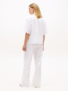 Essential Broderie Anglaise Pyjama Shirt — White 4