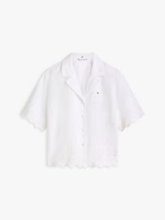 Essential Broderie Anglaise Pyjama Shirt — White 5