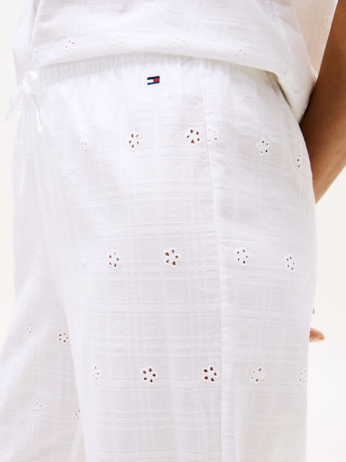 Essential Broderie Anglaise Pyjama Bottoms — White