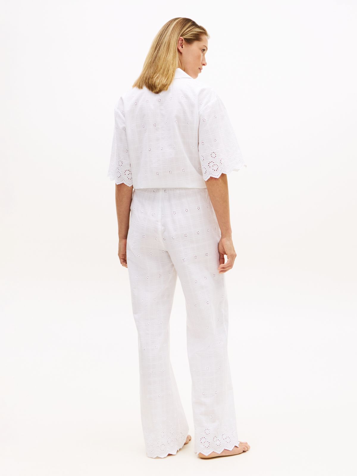 Essential Broderie Anglaise Pyjama Bottoms — White