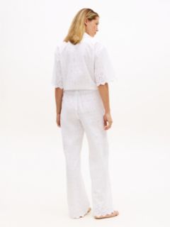 Essential Broderie Anglaise Pyjama Bottoms — White 4