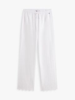 Essential Broderie Anglaise Pyjama Bottoms — White 5