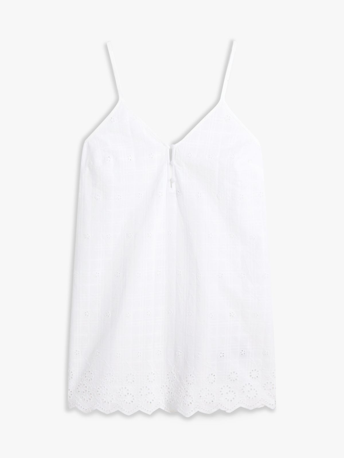 Essential Broderie Anglaise Cami Nightdress — White