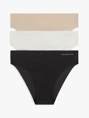 pack de 3 braguitas brasileñas con logo beige de mujeres tommy hilfiger