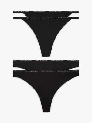 pack de 5 braguitas y tangas con logo black de mujeres tommy hilfiger