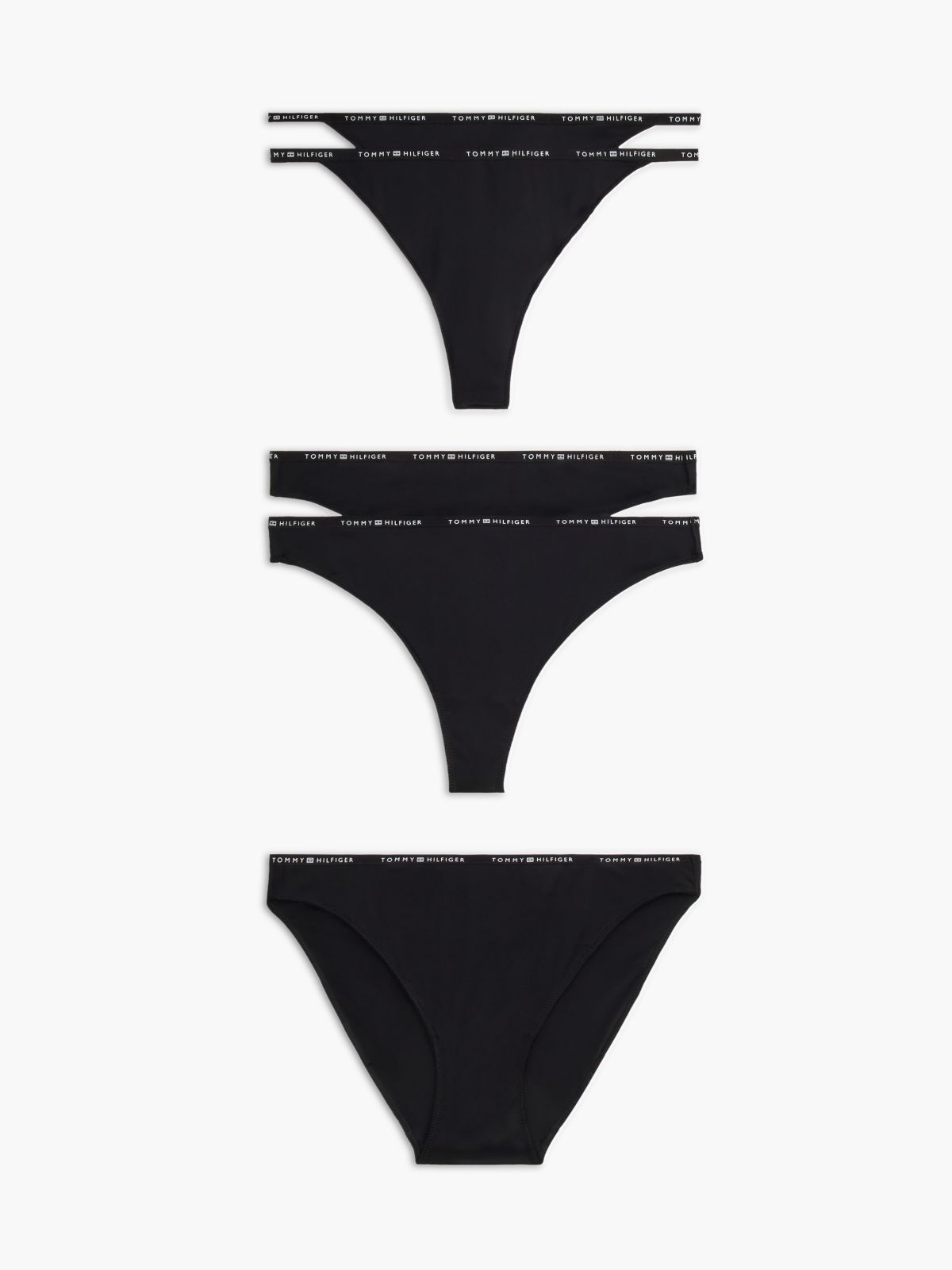 5-Pack Microfibre Thongs And Briefs — Black