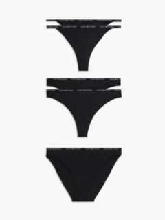 5-Pack Microfibre Thongs And Briefs — Black 1