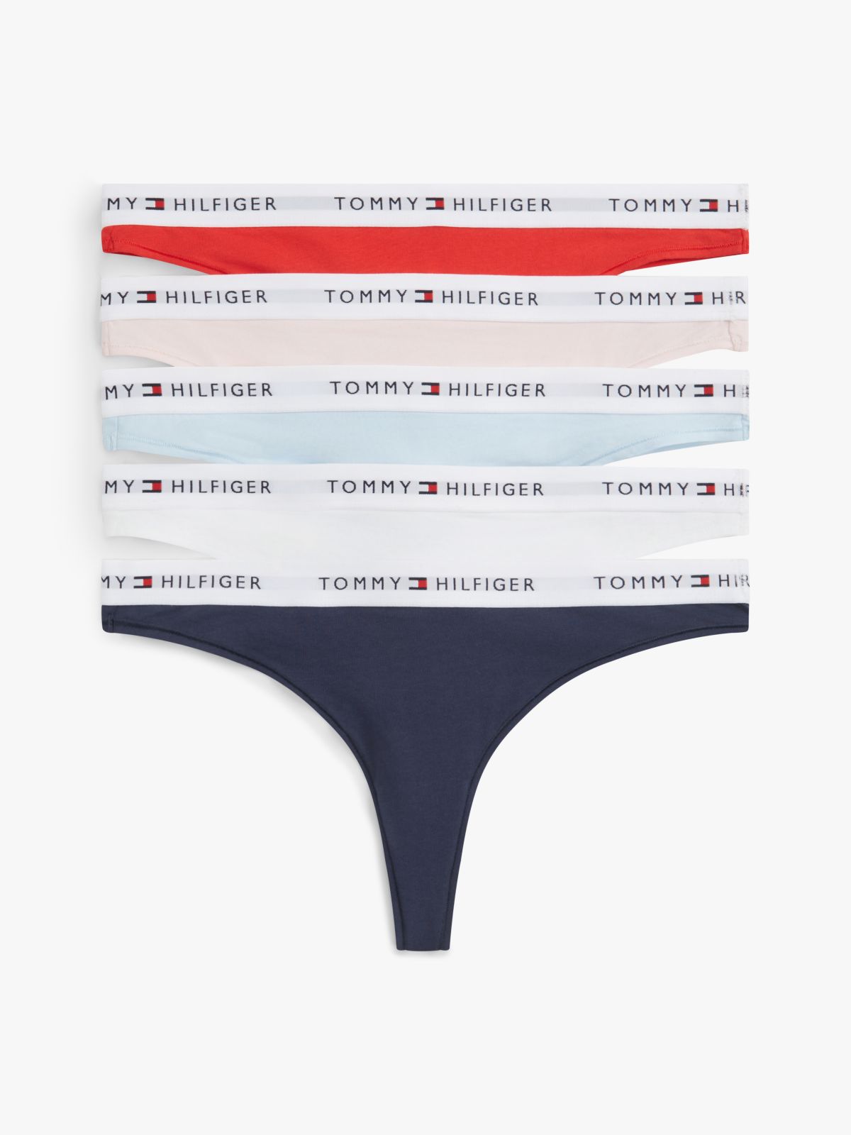 5-Pack Essential Repeat Logo Waistband Thongs — Pink