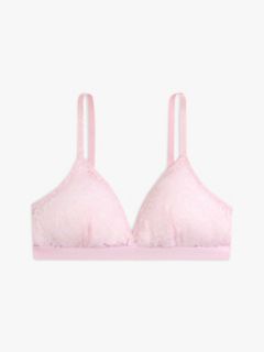 Leopard Lace Unpadded Triangle Bra — Pink 5