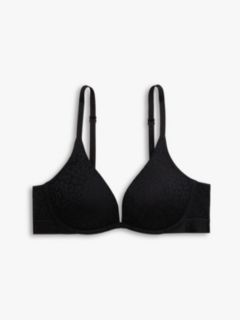 Leopard Lace Plunge Push-Up Bra — Black 5