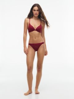 Leopard Lace Plunge Push-Up Bra — Red 2