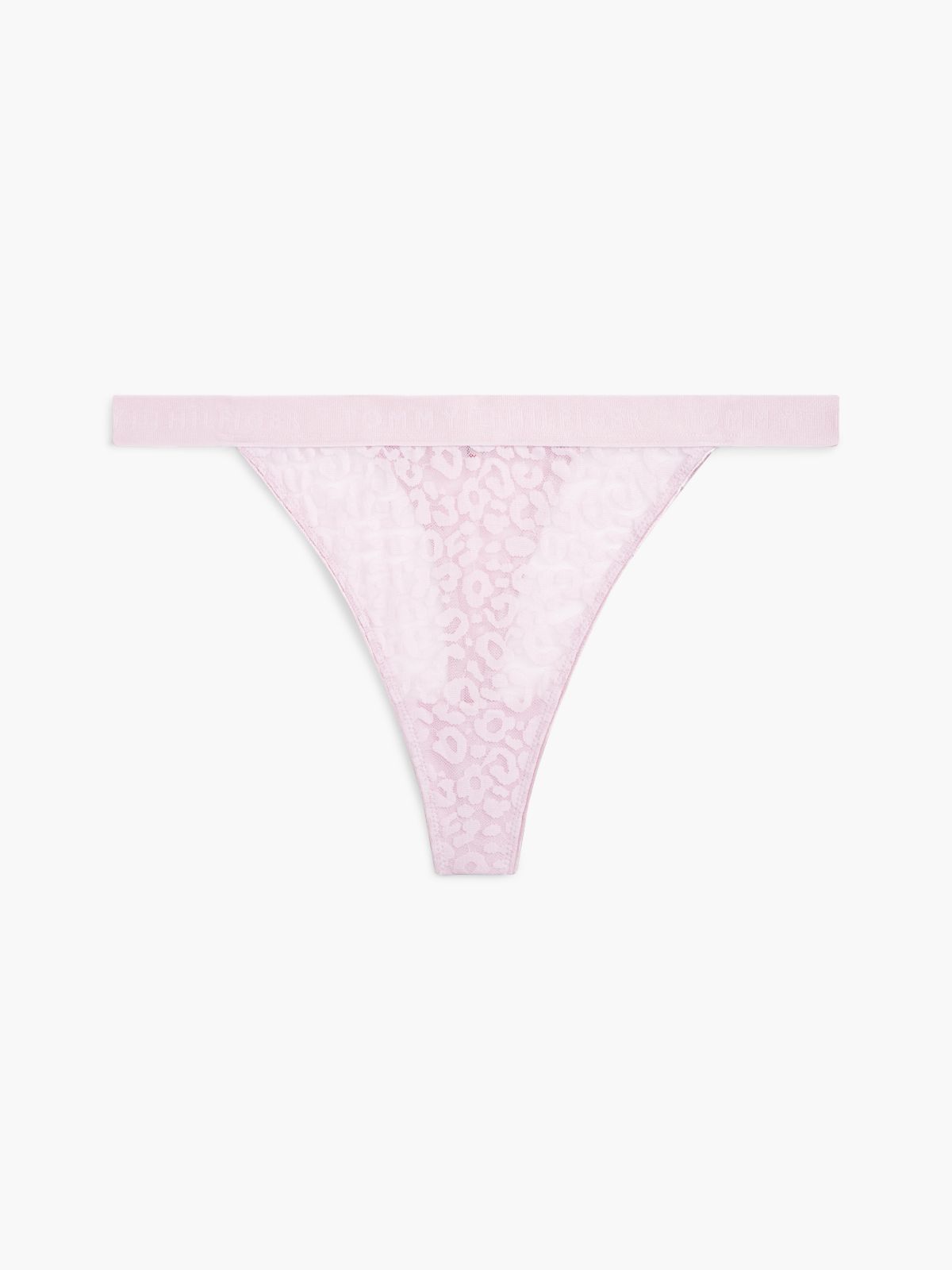 Leopard Lace Thong — Pink