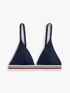 Global Stripe Triangle Bikini Top — Blue 5