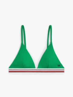 Global Stripe Triangle Bikini Top — Green 5