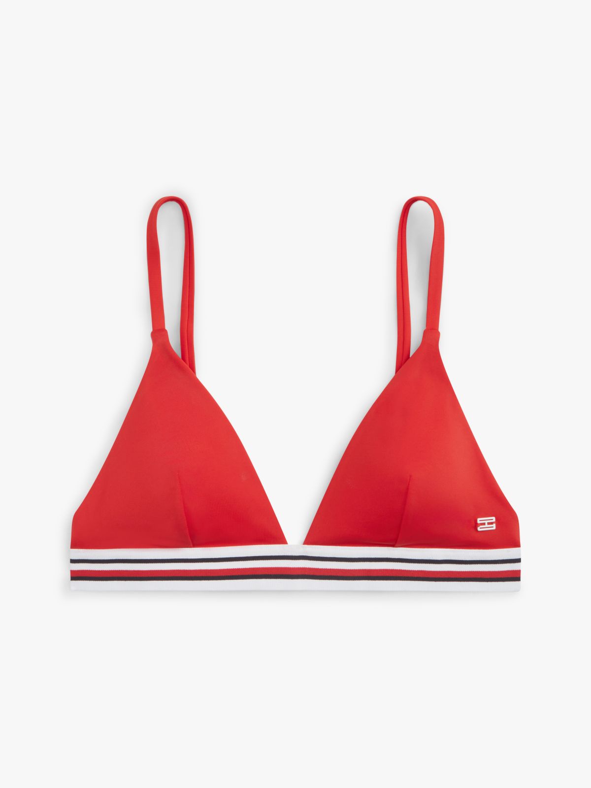 Global Stripe Triangle Bikini Top — Orange