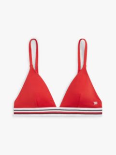 Global Stripe Triangle Bikini Top — Orange 5
