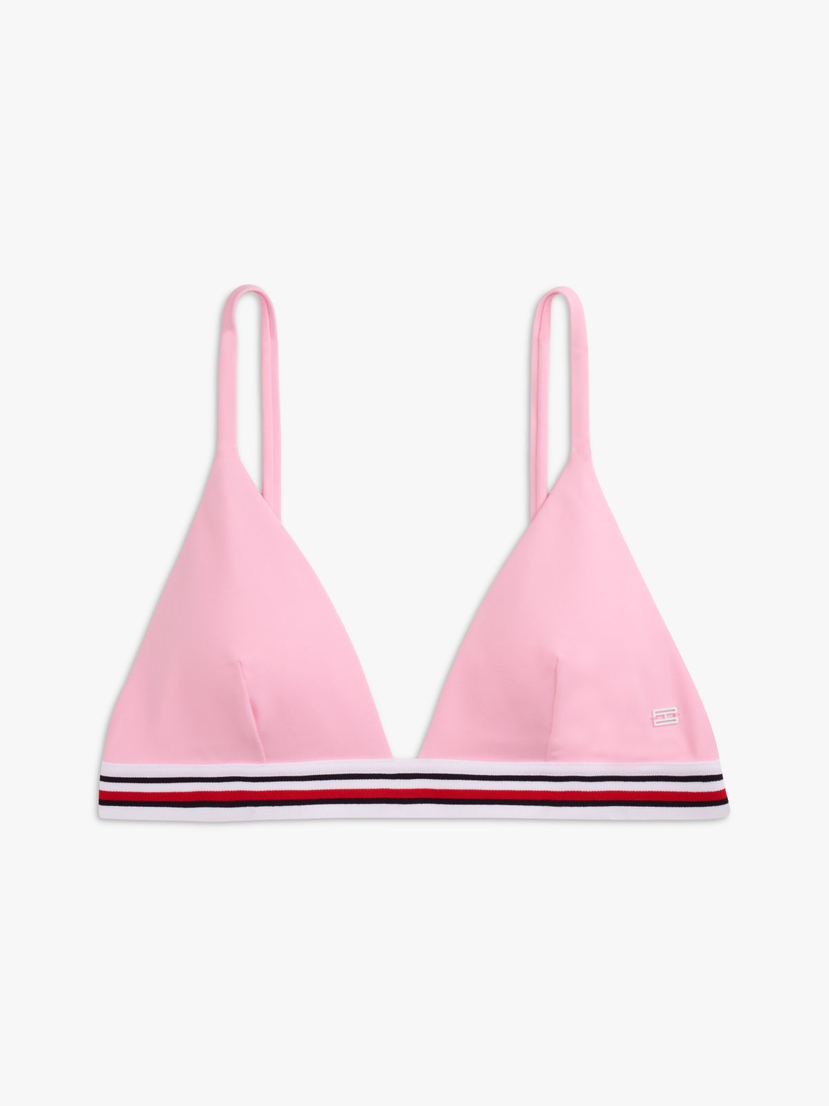 Global Stripe Triangle Bikini Top — Pink
