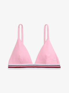 Global Stripe Triangle Bikini Top — Pink 5