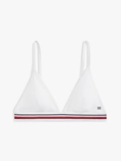 Global Stripe Triangle Bikini Top — White 5