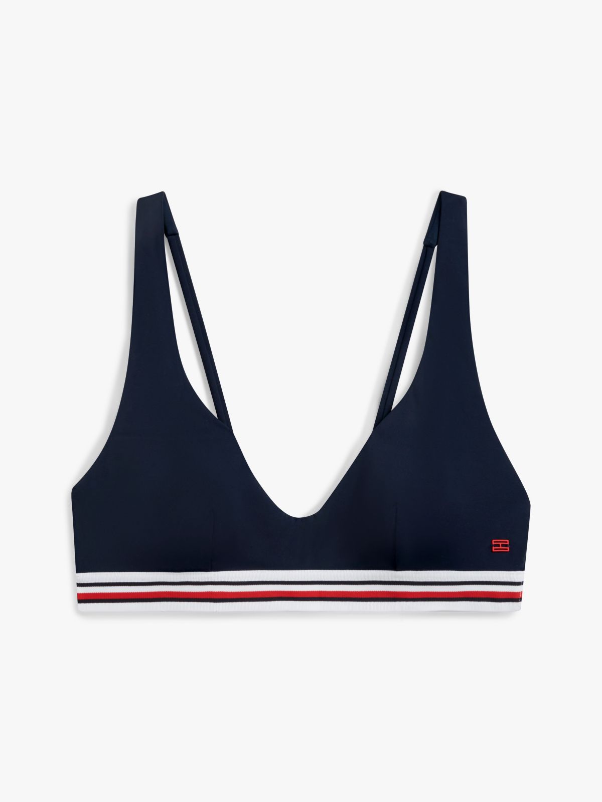Global Stripe Bralette Bikini Top — Blue