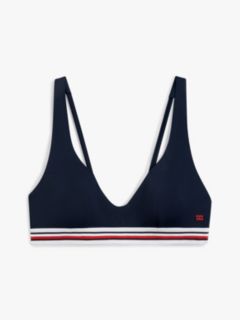 Global Stripe Bralette Bikini Top — Blue 5