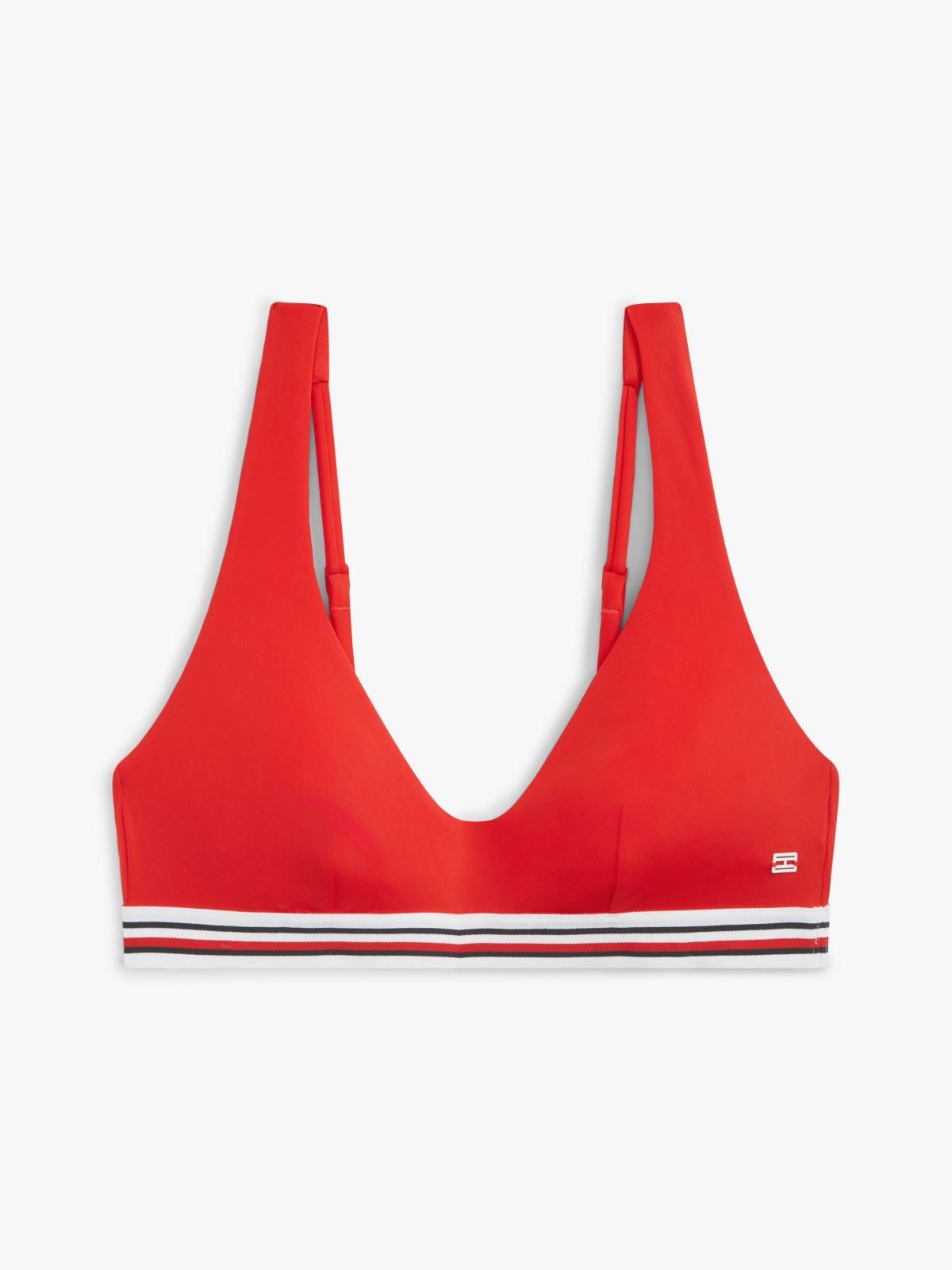 Global Stripe Bralette Bikini Top — Orange