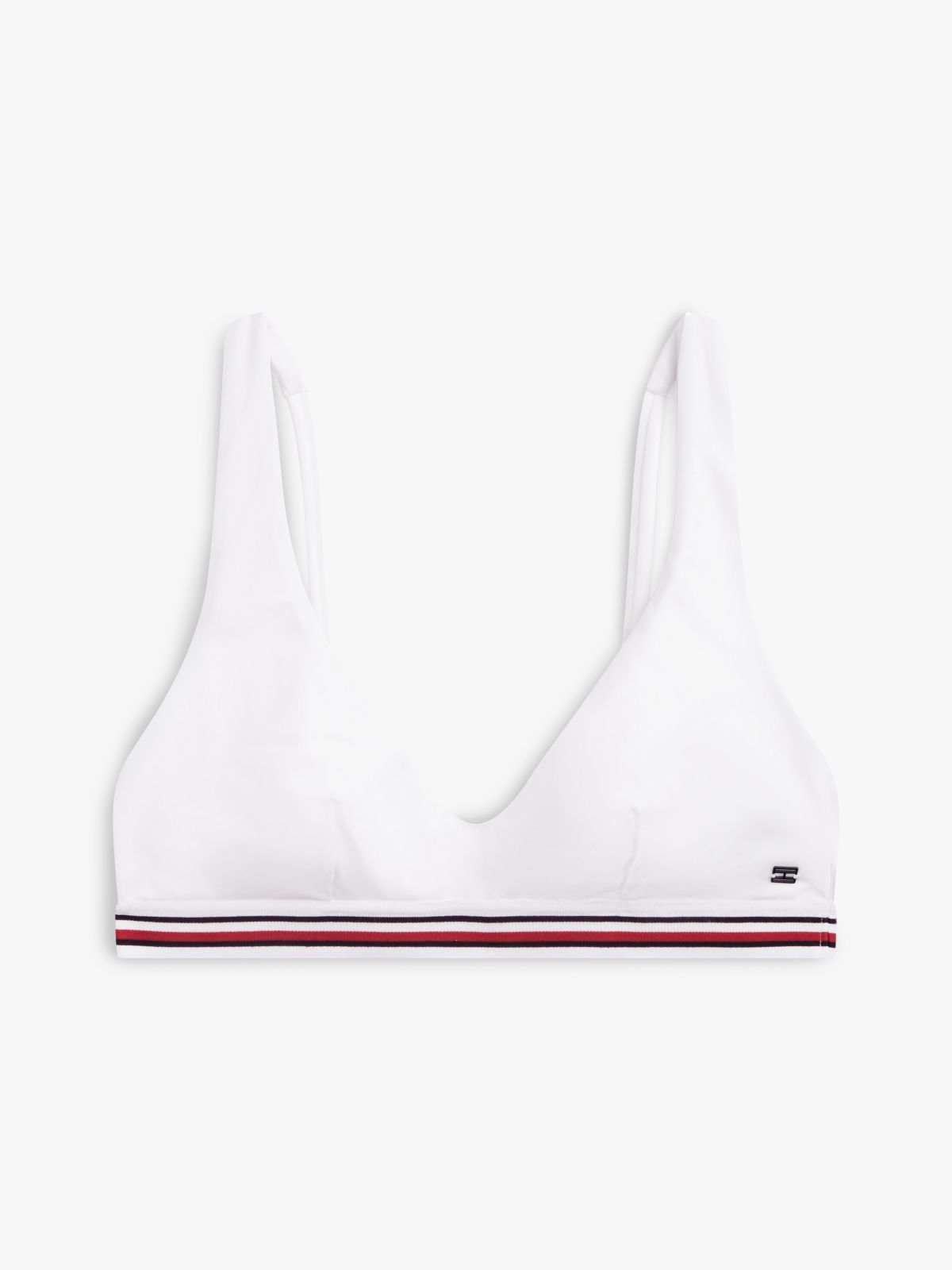 Global Stripe Bralette Bikini Top — White