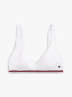 Global Stripe Bralette Bikini Top — White 5