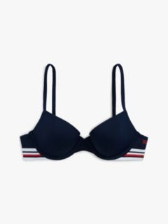 Global Stripe Push-Up Bikini Top — Blue 5