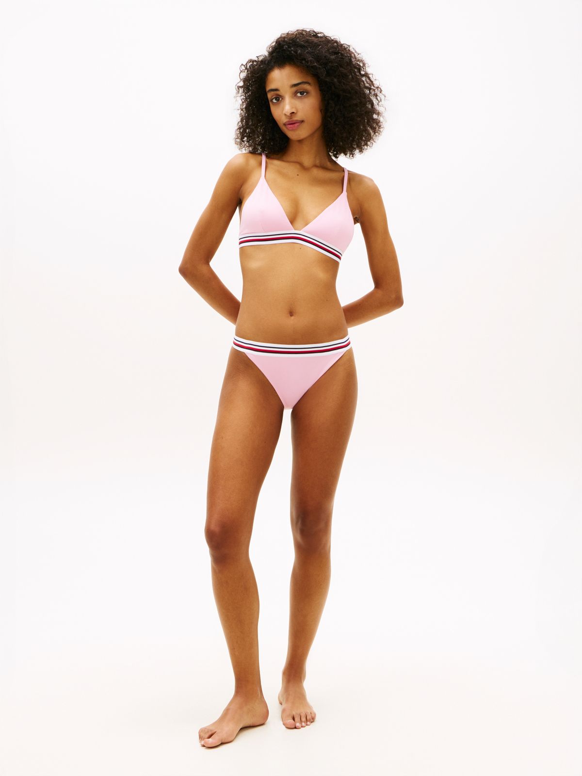 Global Stripe Cheeky Bikini Bottoms — Pink