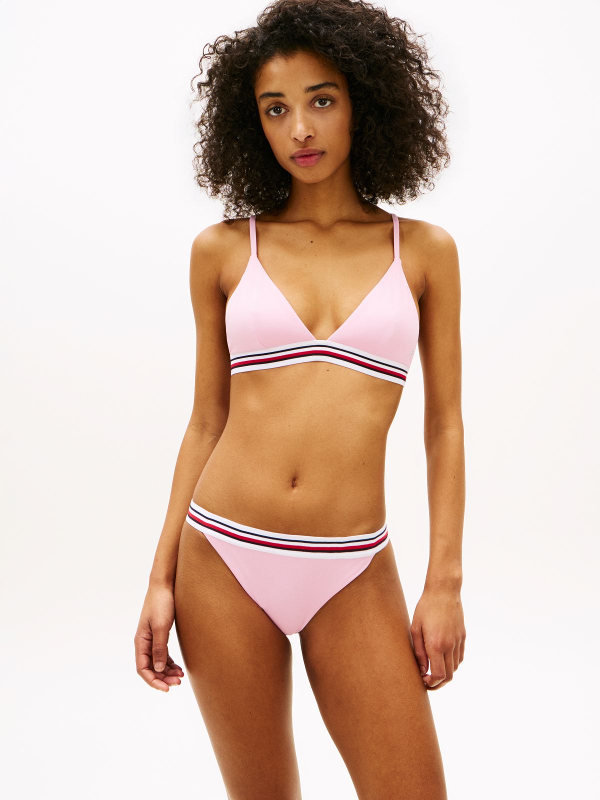 Global Stripe Cheeky Bikini Bottoms — Pink