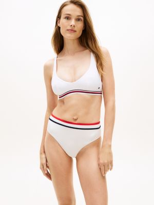 white classic high rise cheeky bikini bottoms for women tommy hilfiger