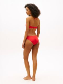 Halterneck Ring Bandeau Bikini Top — Orange 4