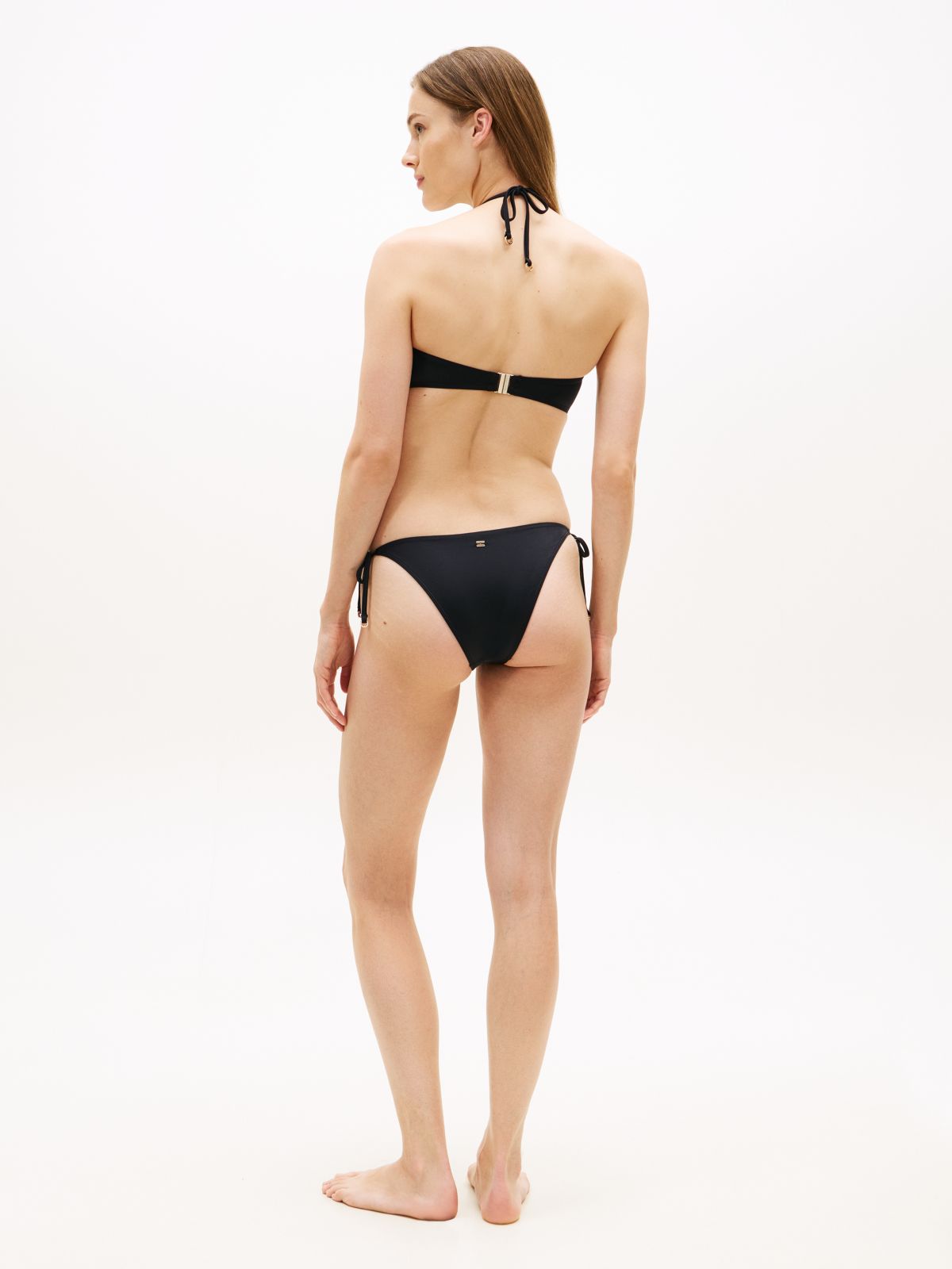 Side Tie Ring Bikini Bottoms — Black