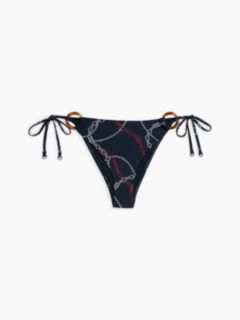 Global Stripe Side Tie Bikini Bottoms — Blue 5