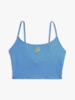 Crinkle Texture Extra Slim Tankini Top — Blue 5