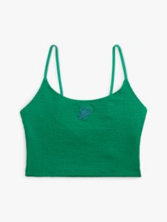 Crinkle Texture Extra Slim Tankini Top — Green 5
