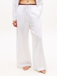 Wide Leg Cover-Up Trousers With Linen — White 2