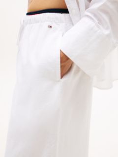 Wide Leg Cover-Up Trousers With Linen — White 3